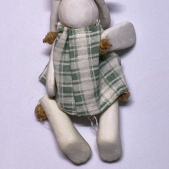 Russ Berri 13900 VTG Country Kin Sculptstone Jointed Bunny Shelf Sitter Figurine - Picture 7 of 9